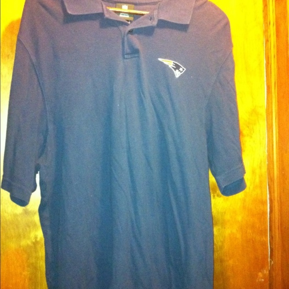 Navy adult nfl New England patriots polo shirt